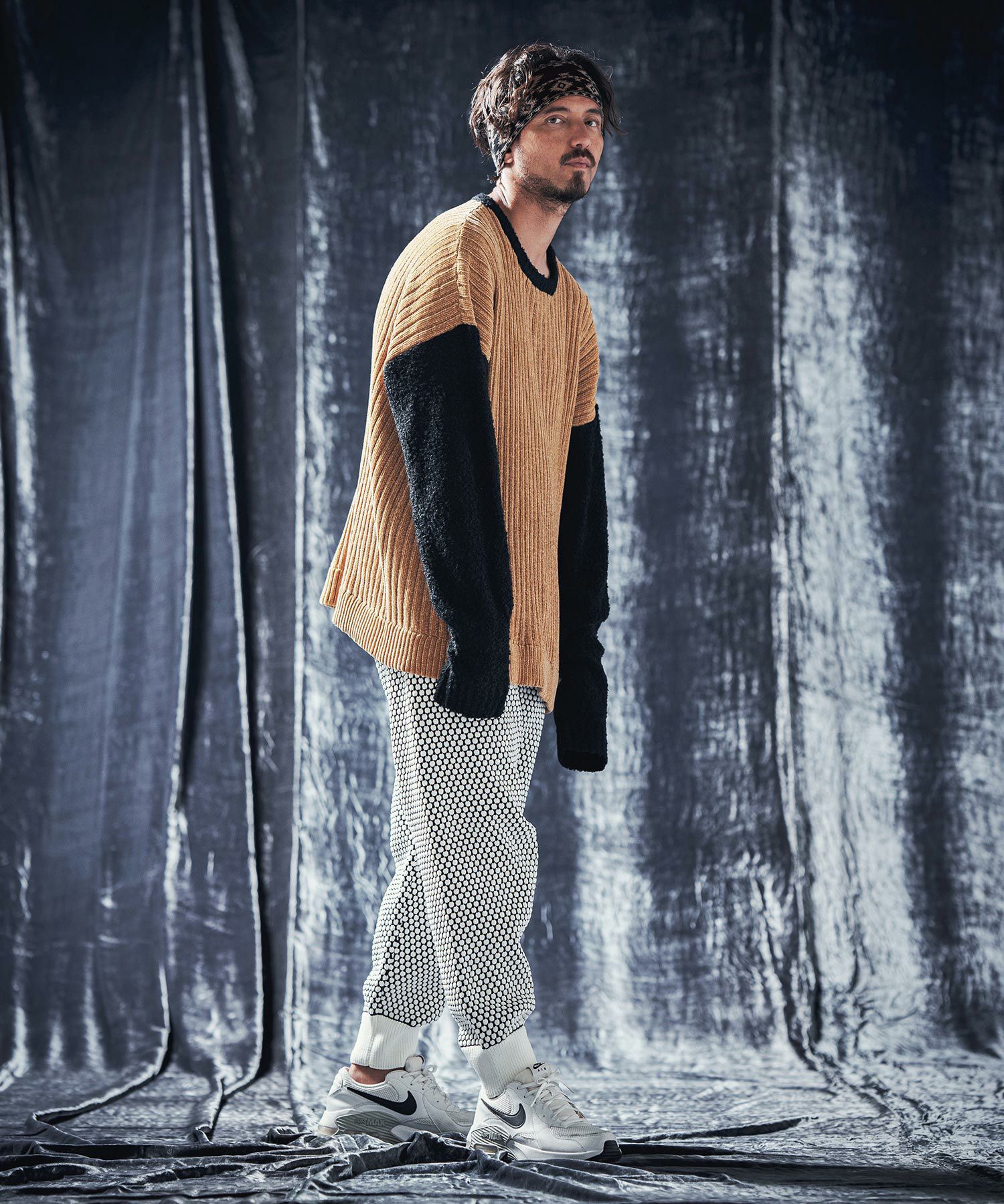 ANGENEHM(アンゲネーム)】Native pattern knit headband ニットヘア