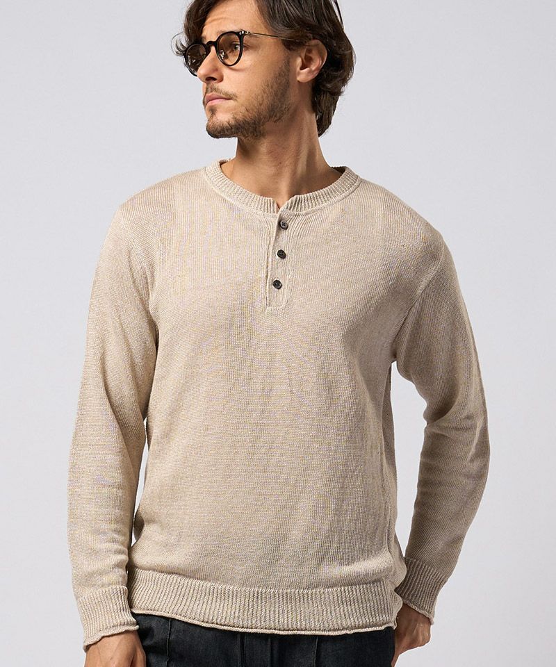 50%OFF【wjk】linen henley knit ヘンリーネックニット(6879 kc63f