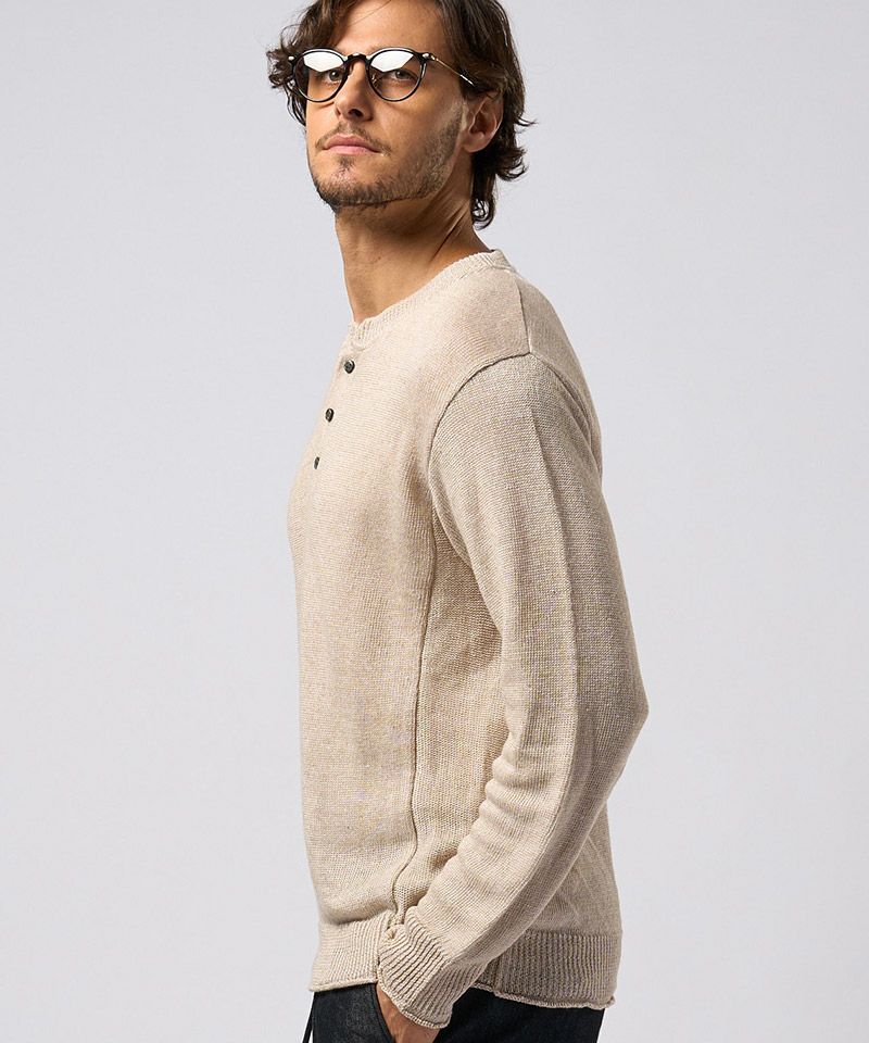 50%OFF【wjk】linen henley knit ヘンリーネックニット(6879 kc63f