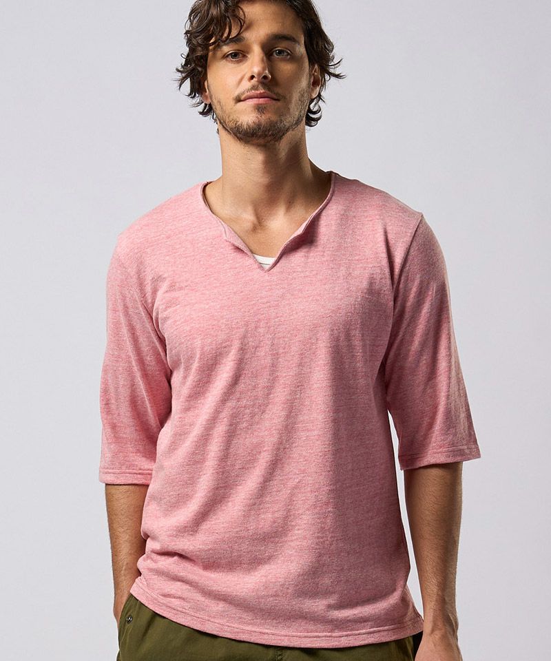 wjk】key neck H-S Tee 5分袖Tシャツ(7339 cj66f) | CAMBIO カンビオ