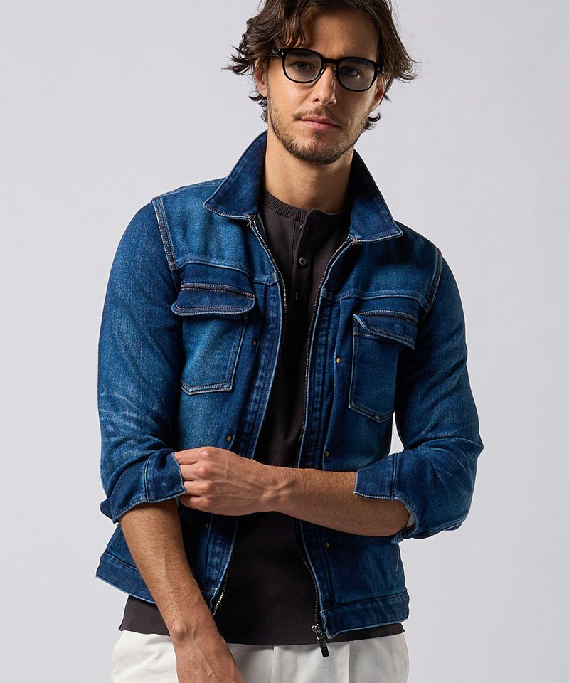 50%OFF【wjk】denim jersey zip blouson ジップブルゾン(2069 dj35f