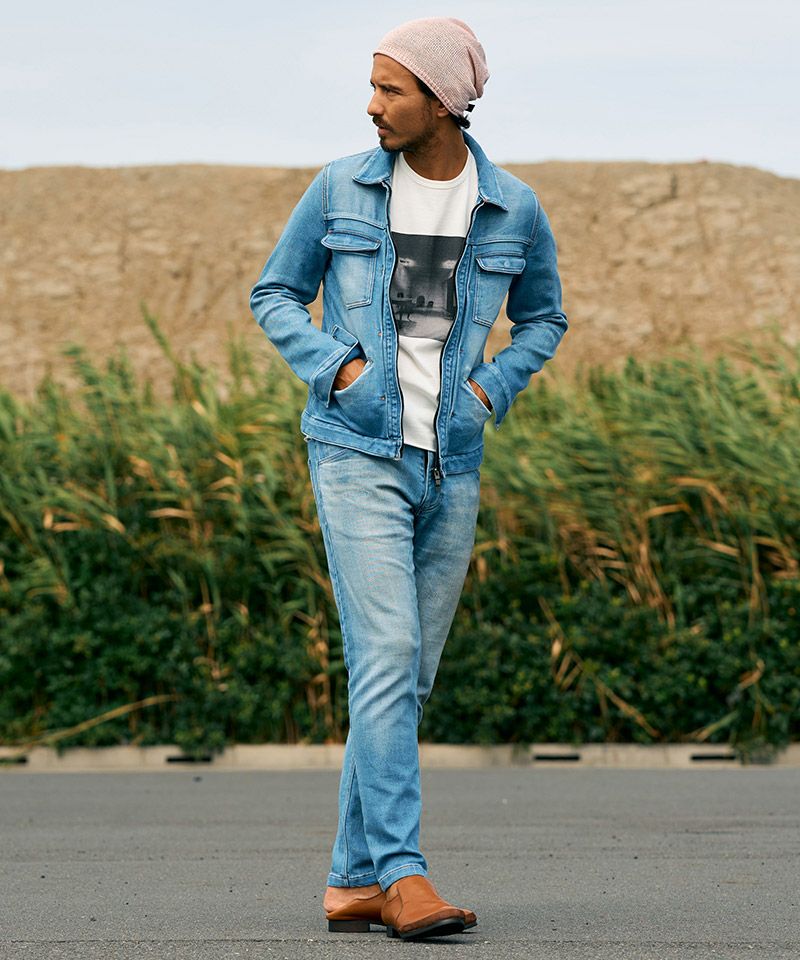 50%OFF【wjk】denim jersey zip blouson ジップブルゾン(2069 dj35f