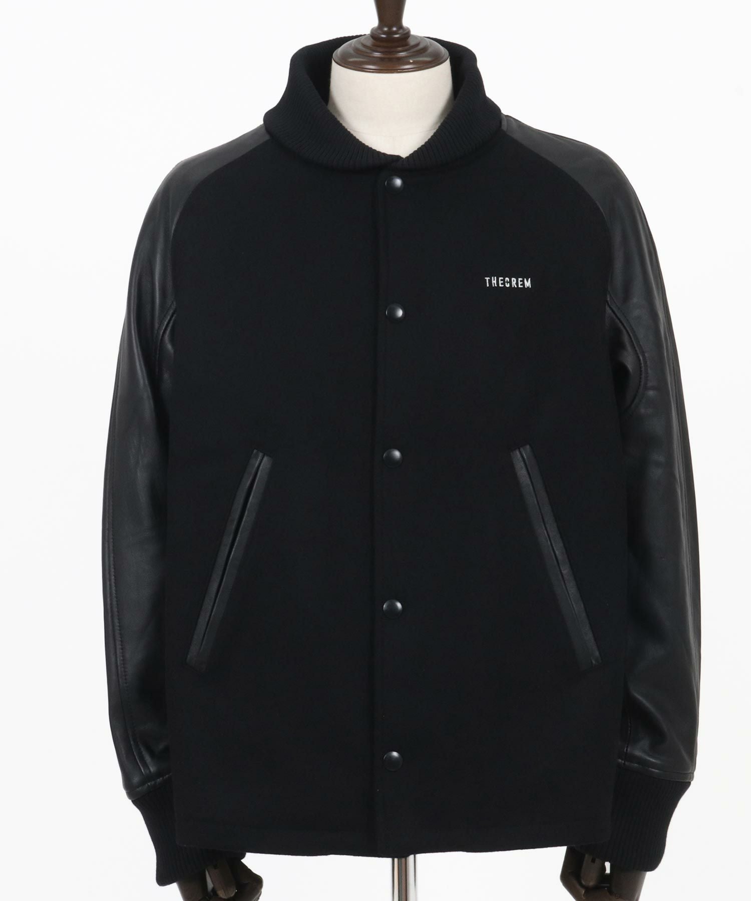 【牛革、ウール】kuro Award Jacket スタジャン graphite THEOREM(セオレム)】Leather RS Award Jacket スタジャン(TRM24-T014A