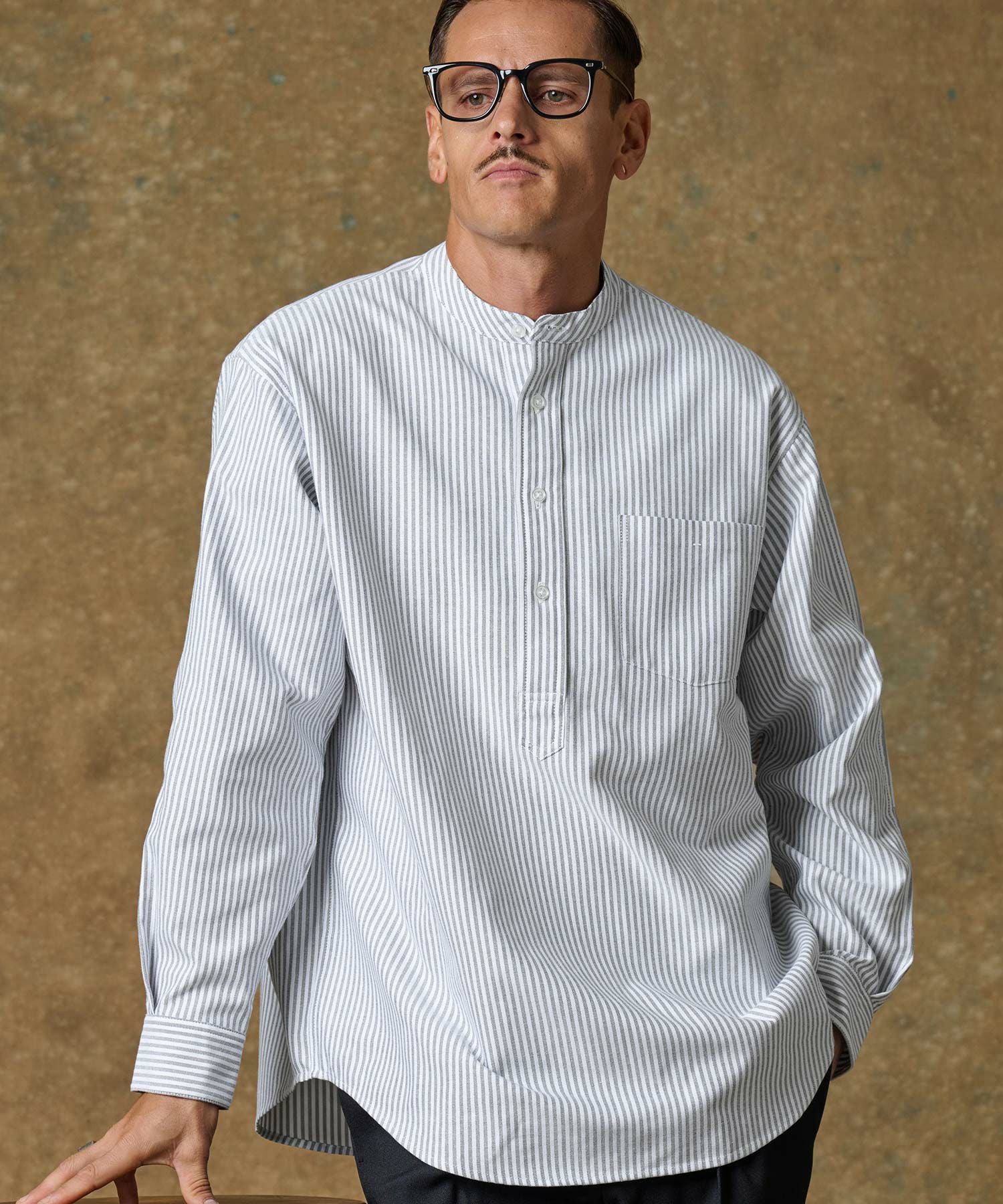 セオレム　THEOREM 14ポンド THEOREM(セオレム)】Stripe Rover Pullover LS Shirt シャツ(TRM24