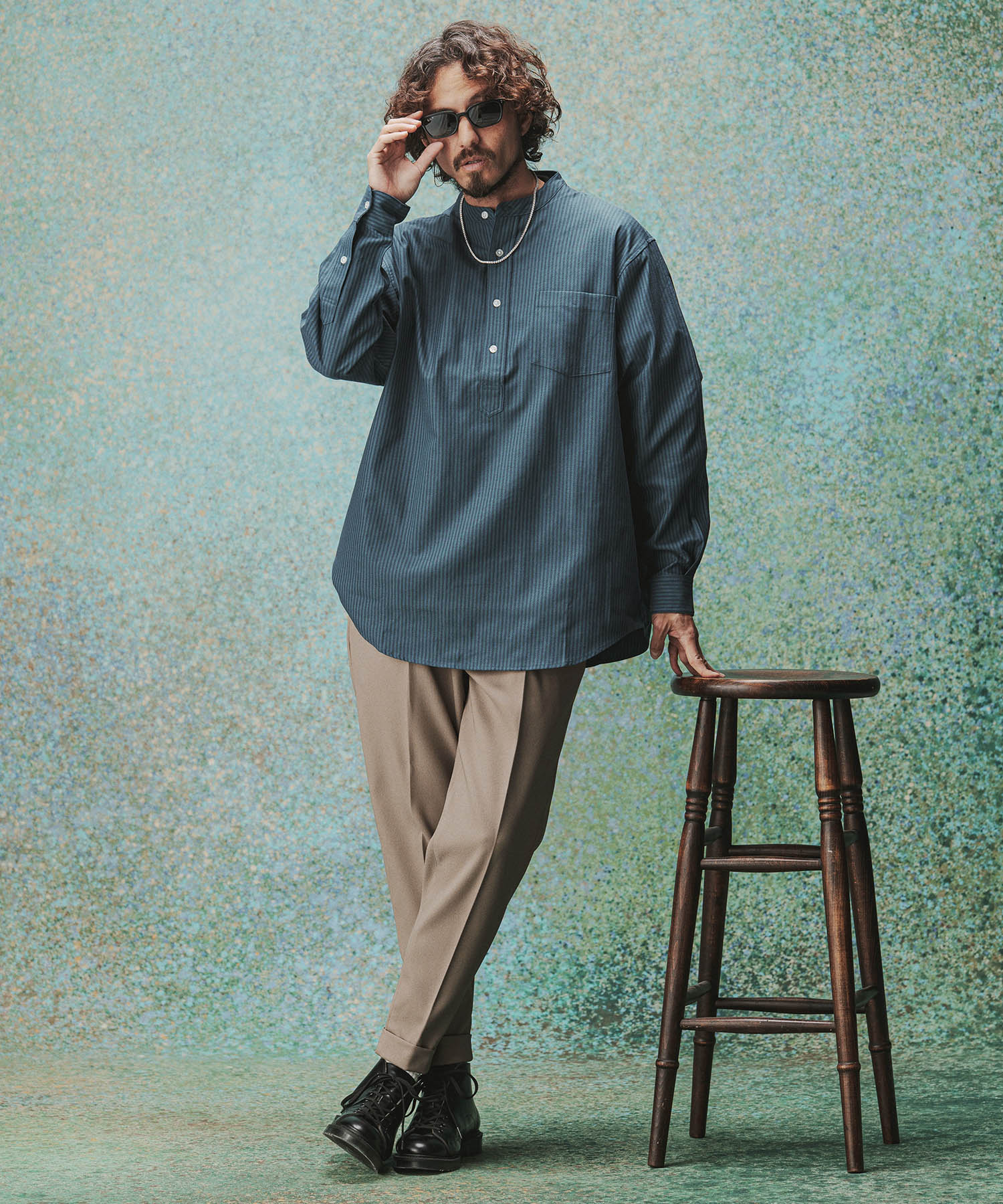 30%OFF【THEOREM(セオレム)】Stripe Rover Pullover LS Shirt シャツ