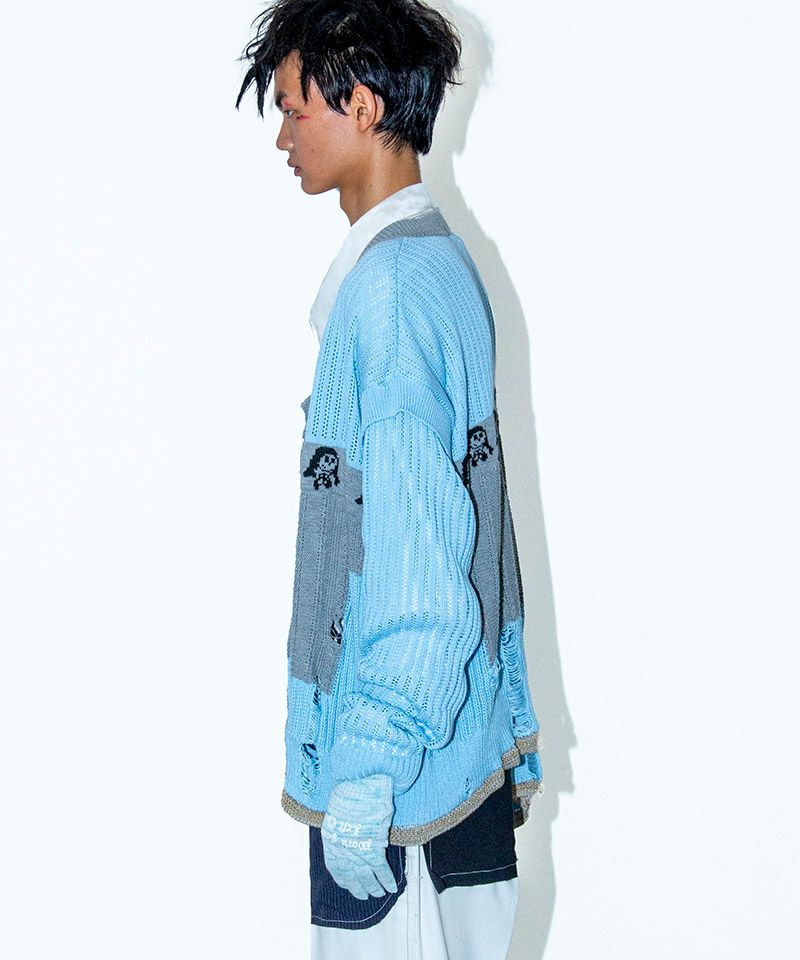 60%OFF【BODYSONG.(ボディソング)】REVERSIBLE DISTRESSED SUMMER KNIT