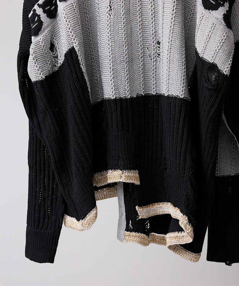 60%OFF【BODYSONG.(ボディソング)】REVERSIBLE DISTRESSED SUMMER KNIT
