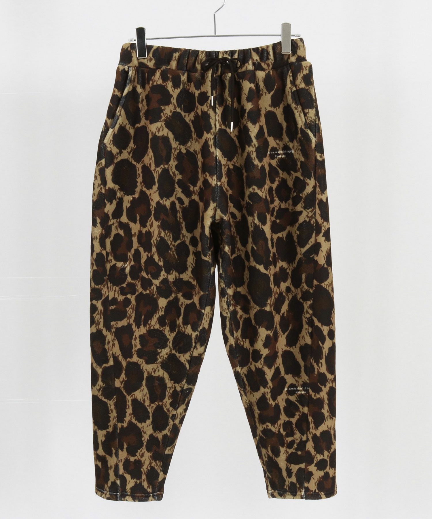 パンツ glimclap leopard pattern pants jersey GLIMCLAP(グリムクラップ)】 Fleece fabric pants -leopard pattern