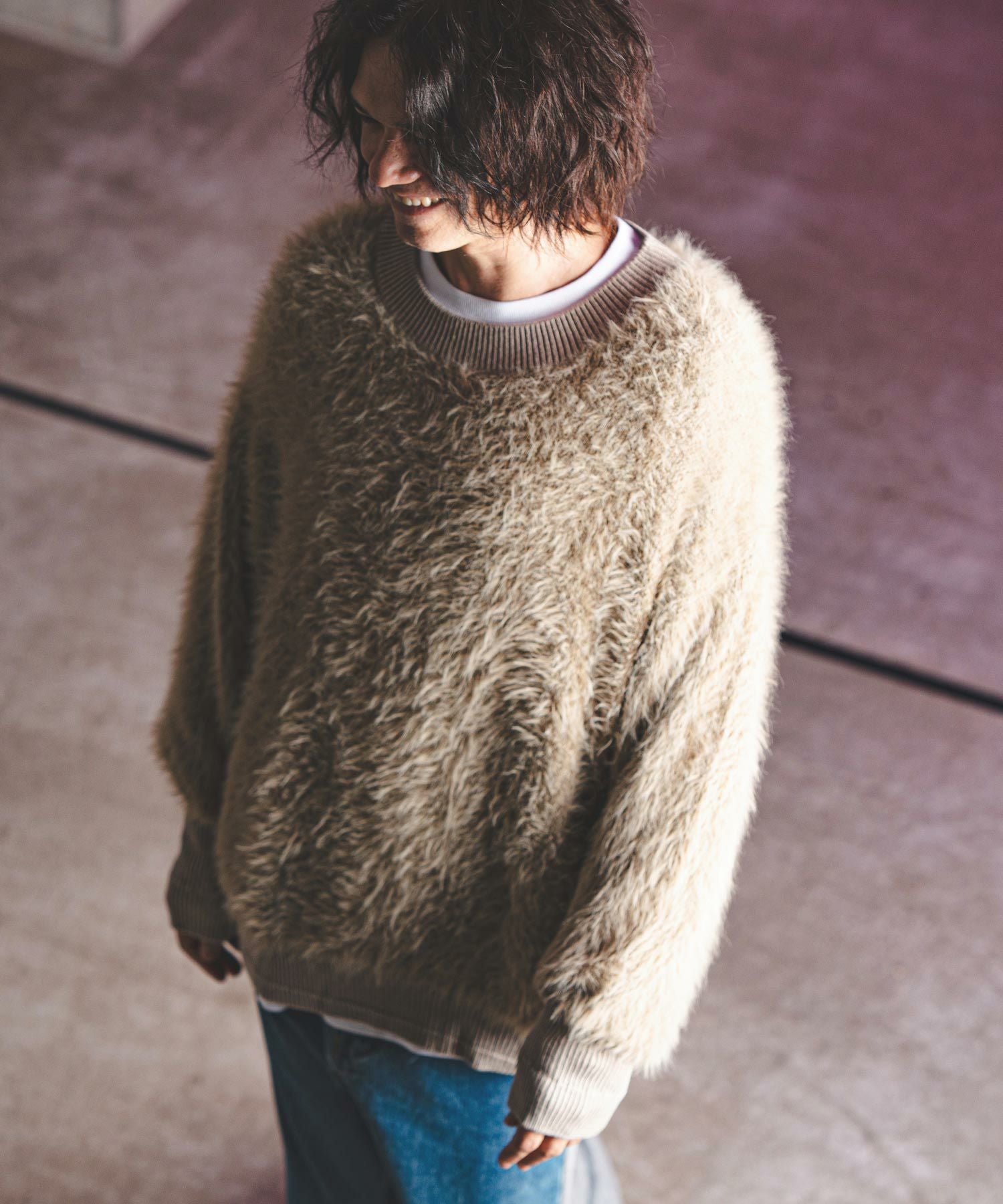30%OFF【GLIMCLAP(グリムクラップ)】 Feather yarn pullover フェザー