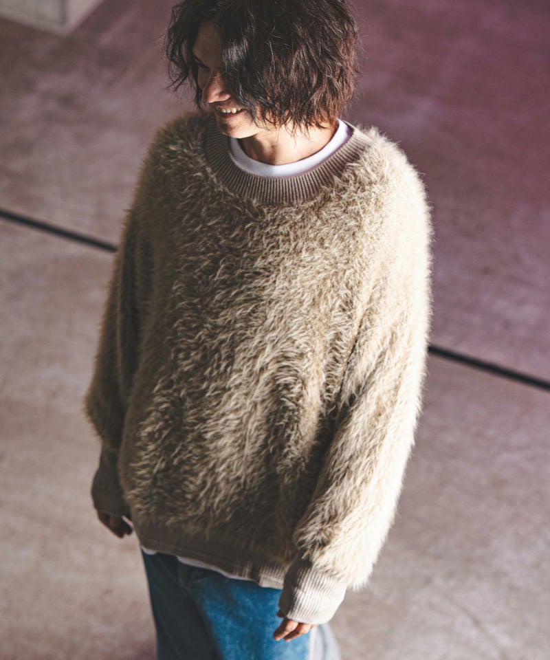 30%OFF【GLIMCLAP(グリムクラップ)】 Feather yarn pullover フェザー 