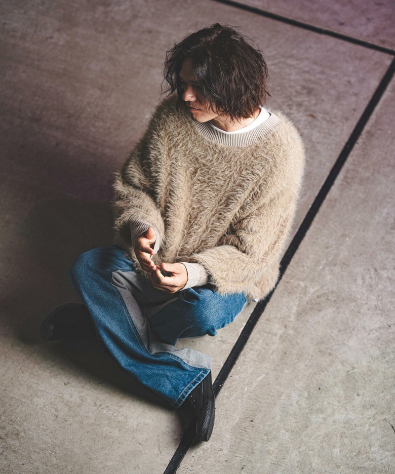 30%OFF【GLIMCLAP(グリムクラップ)】 Feather yarn pullover フェザー 