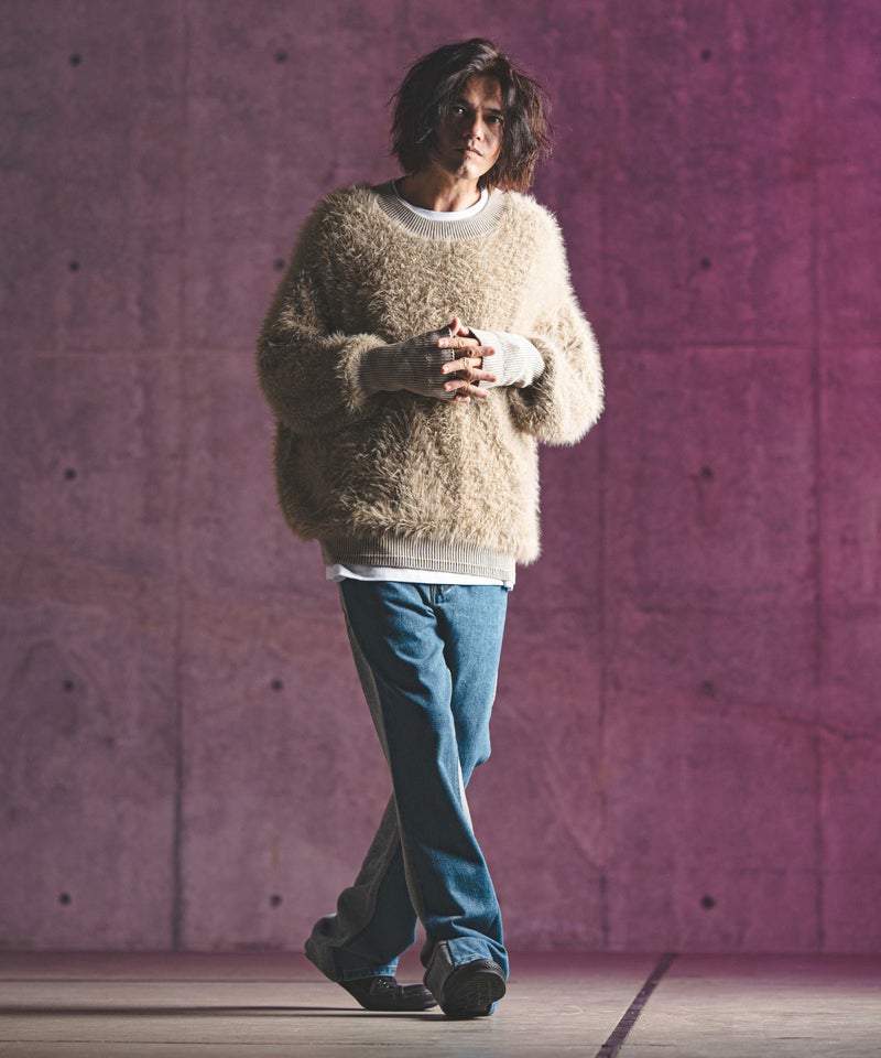 30%OFF【GLIMCLAP(グリムクラップ)】 Feather yarn pullover フェザー 