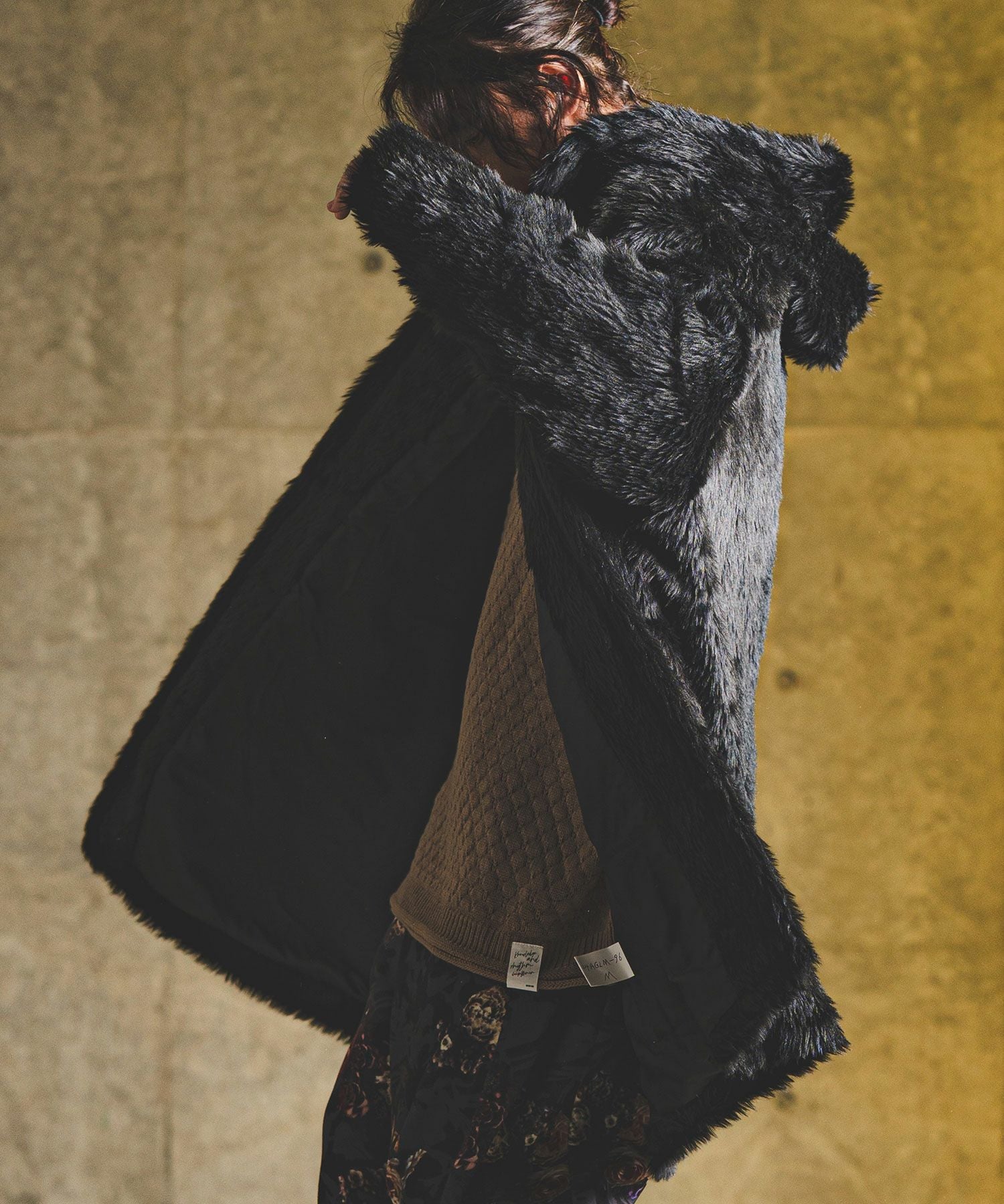50%OFF【GLIMCLAP(グリムクラップ)】Faux fur buttonless hooded coat
