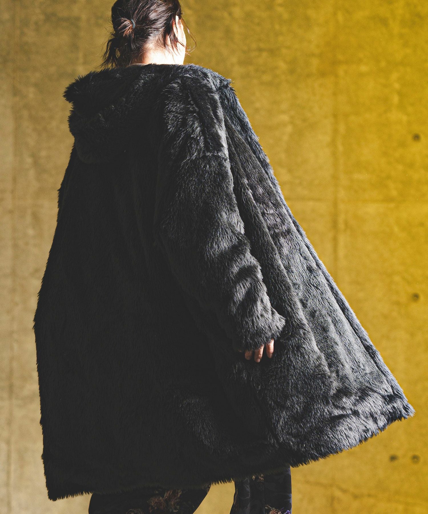 50%OFF【GLIMCLAP(グリムクラップ)】Faux fur buttonless hooded coat