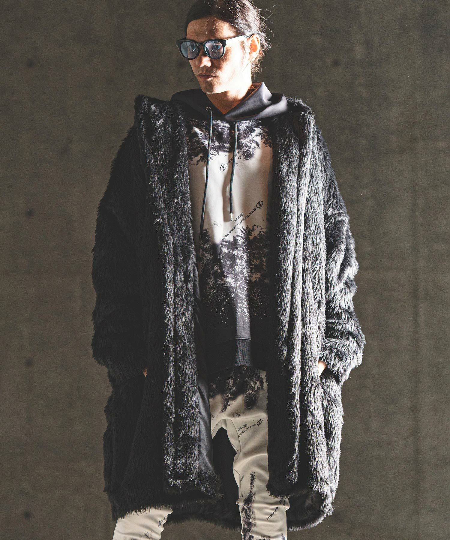 50%OFF【GLIMCLAP(グリムクラップ)】Faux fur buttonless hooded coat