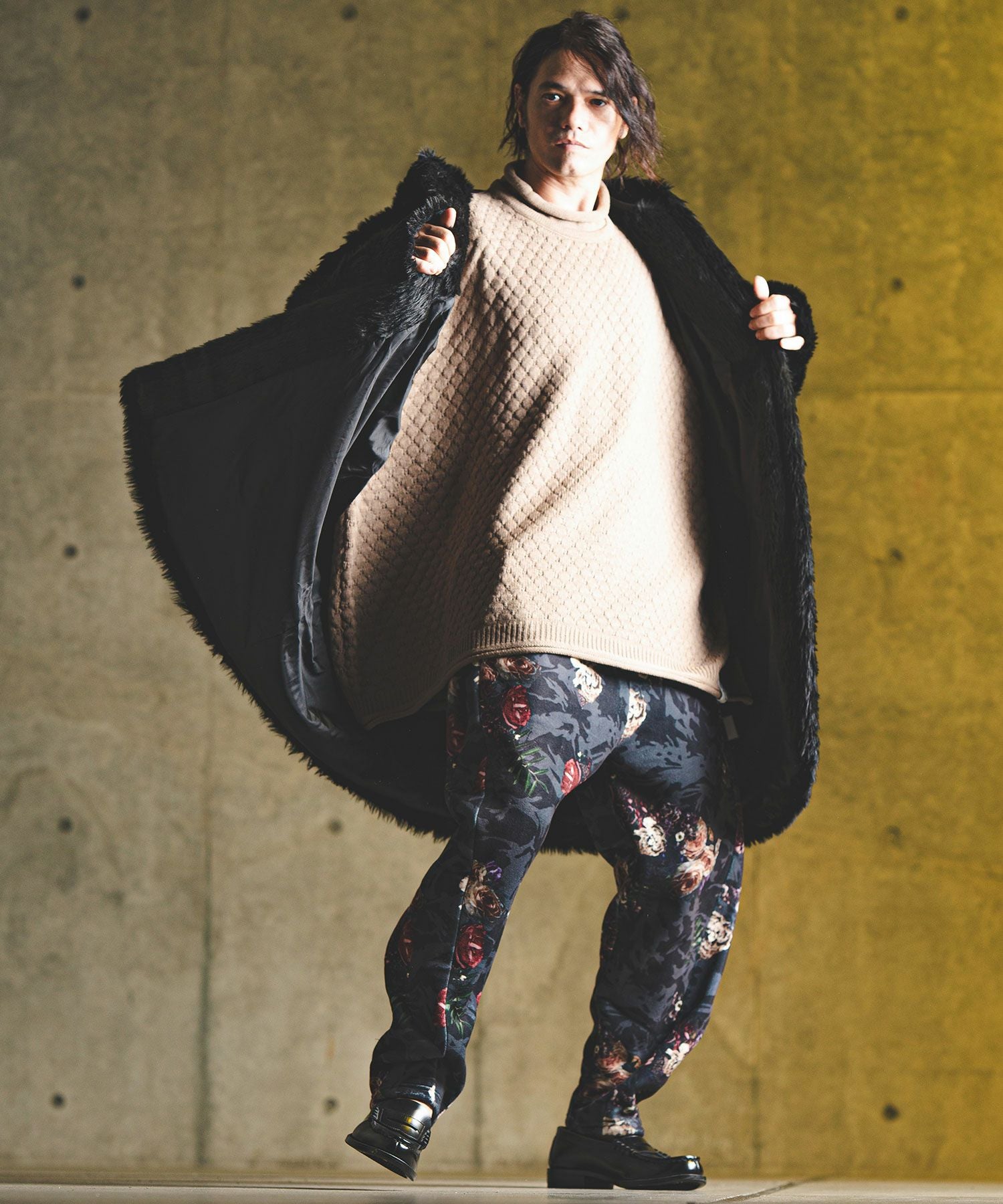 50%OFF【GLIMCLAP(グリムクラップ)】Faux fur buttonless hooded coat
