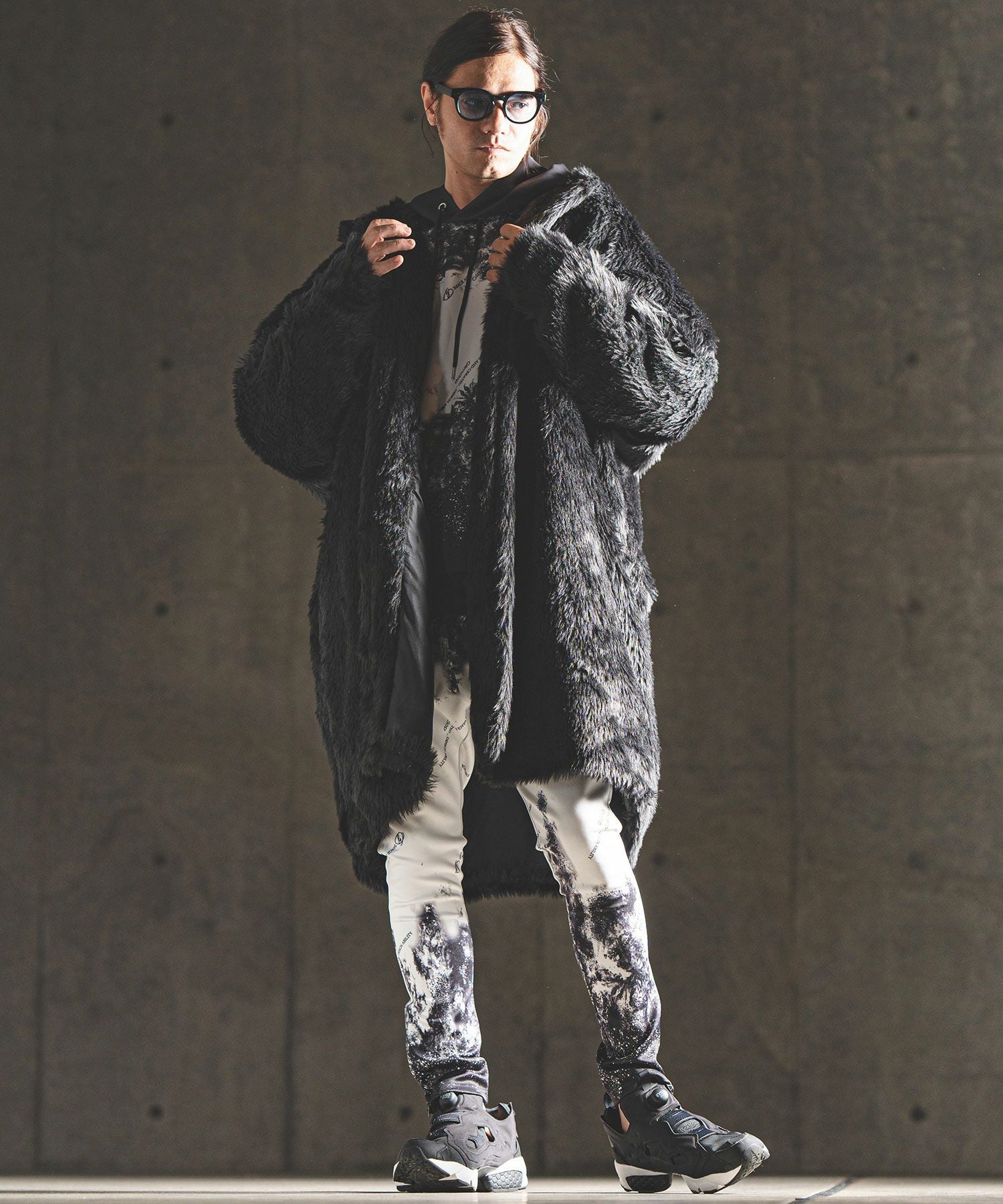 50%OFF【GLIMCLAP(グリムクラップ)】Faux fur buttonless hooded coat