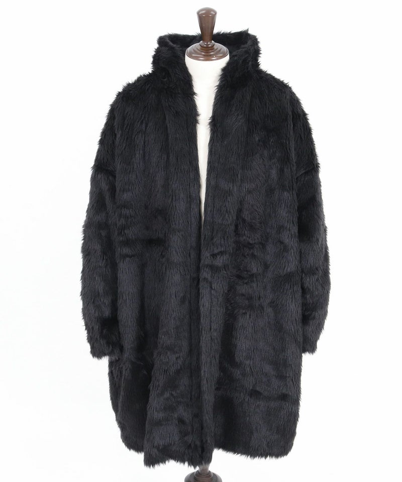 50%OFF【GLIMCLAP(グリムクラップ)】Faux fur buttonless hooded coat 