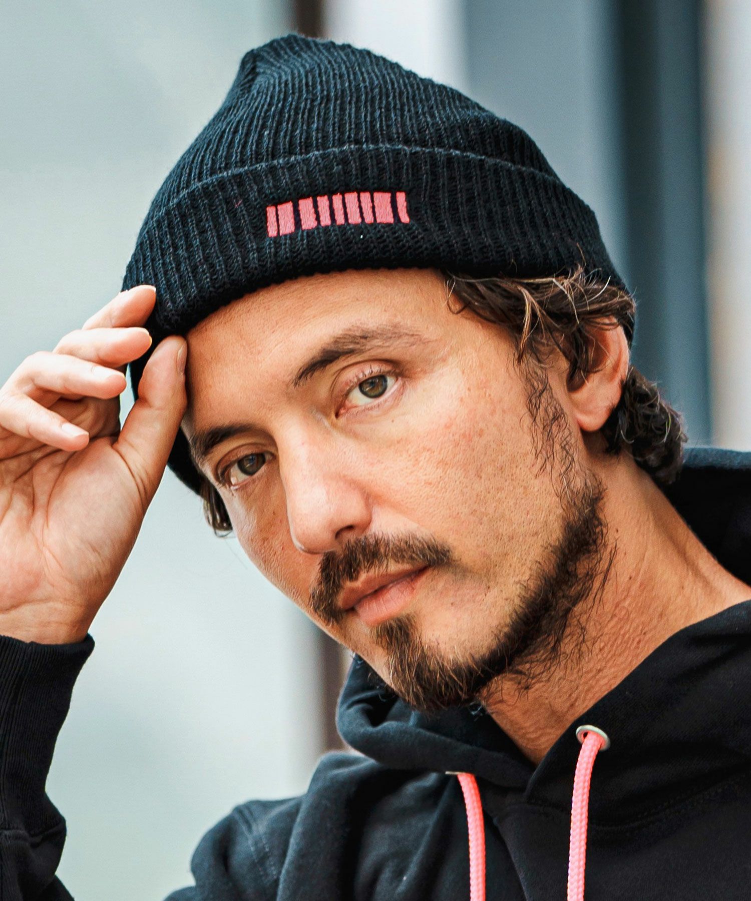 felkod(フィルコッド)】Barcode Embroidery Knit Cap ビーニー ニット