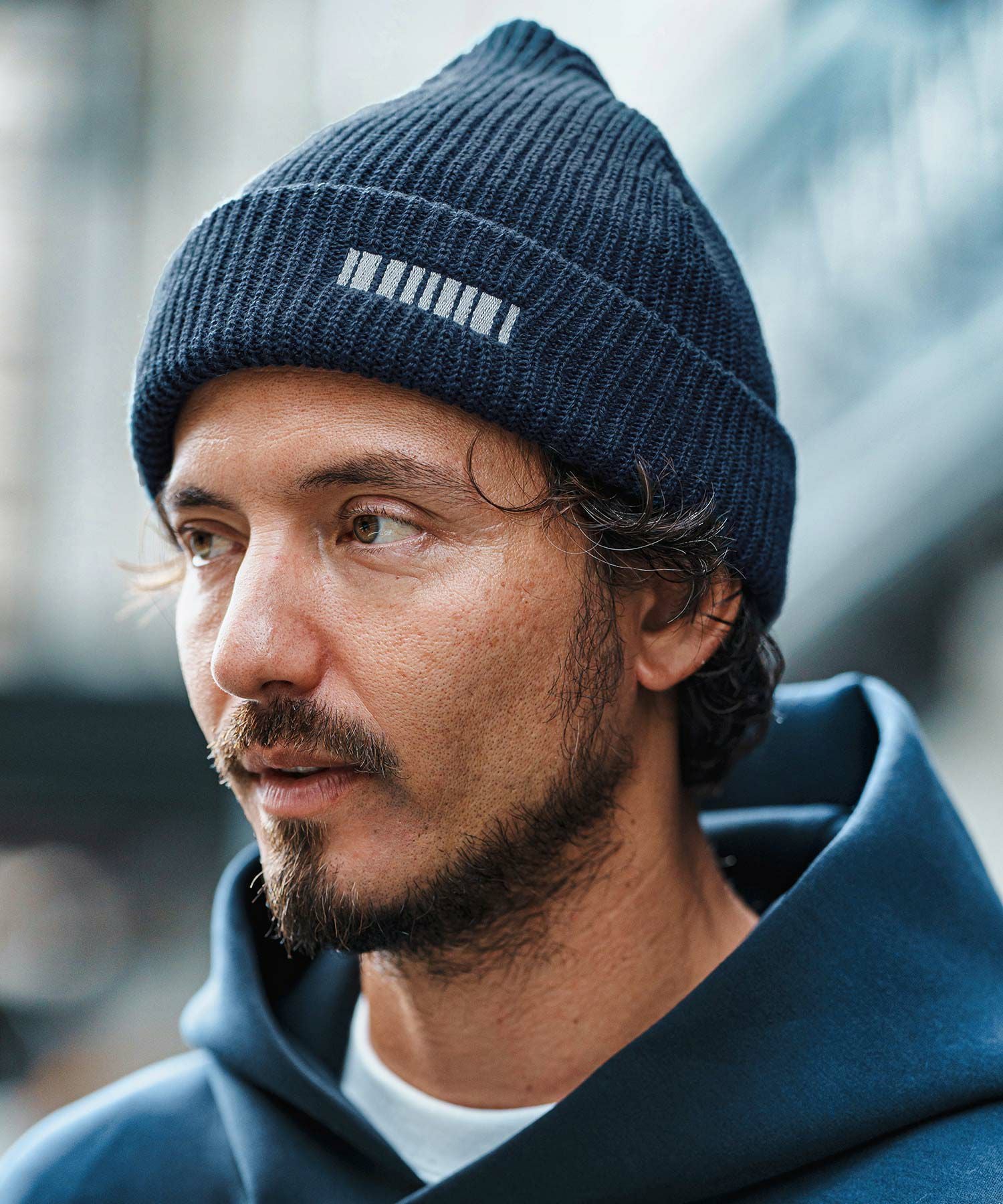 felkod(フィルコッド)】Barcode Embroidery Knit Cap ビーニー ニット