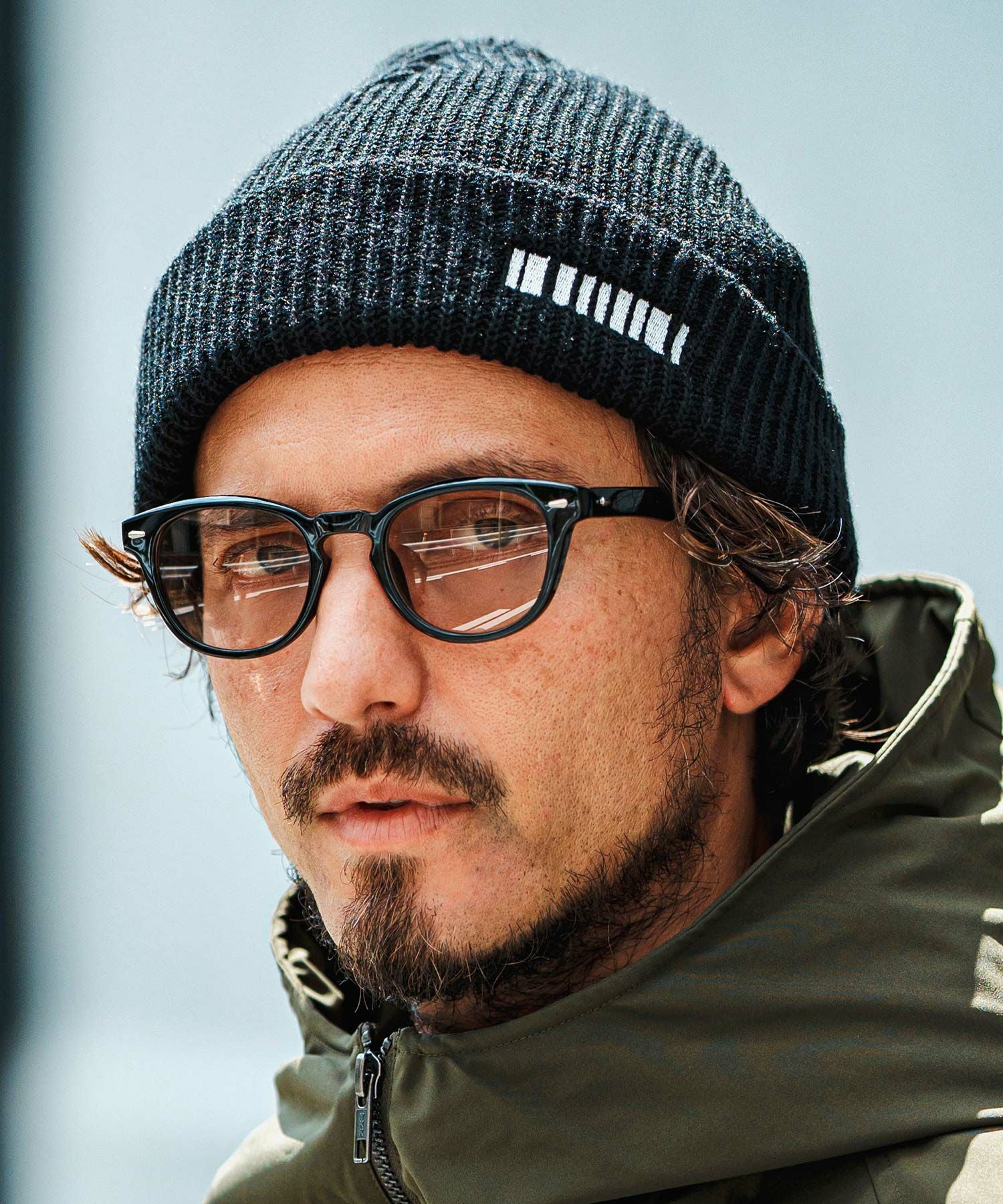 felkod(フィルコッド)】Barcode Embroidery Knit Cap ビーニー ニット