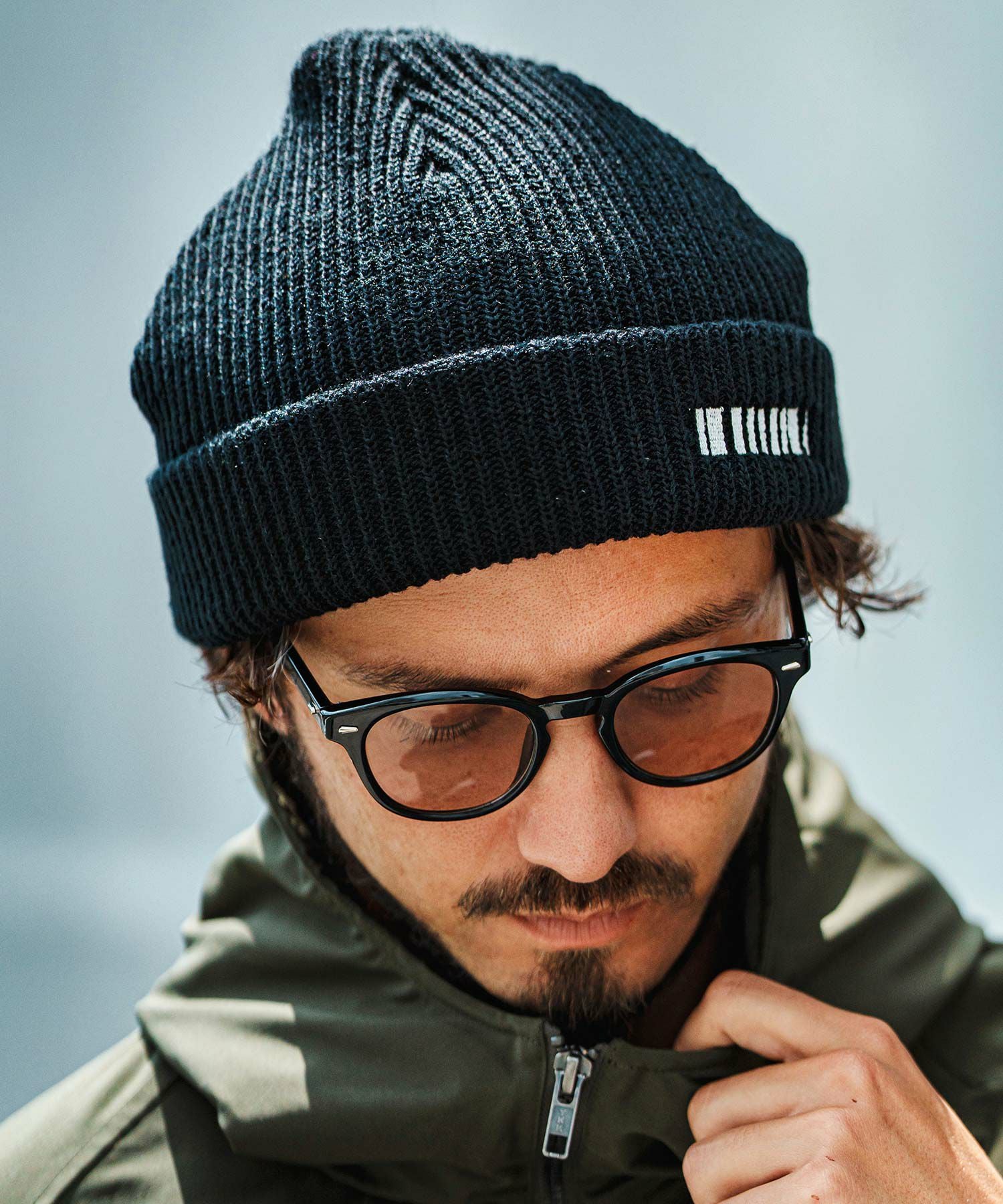 felkod ブラック ニット帽 フリーサイズ felkod(フィルコッド)】Barcode Embroidery Knit Cap ビーニー ニット