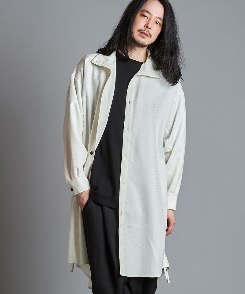 50%OFF【NO ID.(ノーアイディー)】ﾄﾞﾛｰｽﾄﾘﾝｸﾞｽﾊｲｶﾗｰﾛﾝｸﾞSH シャツ