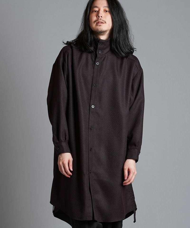 50%OFF【NO ID.(ノーアイディー)】ﾄﾞﾛｰｽﾄﾘﾝｸﾞｽﾊｲｶﾗｰﾛﾝｸﾞSH シャツ