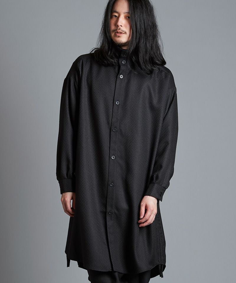 50%OFF【NO ID.(ノーアイディー)】ﾄﾞﾛｰｽﾄﾘﾝｸﾞｽﾊｲｶﾗｰﾛﾝｸﾞSH シャツ