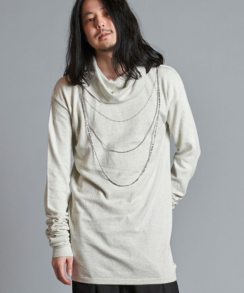 50%OFF【NO ID.(ノーアイディー)】ﾁｪｰﾝｵﾌﾀｰﾄﾙﾆｯﾄPO(455010-907K