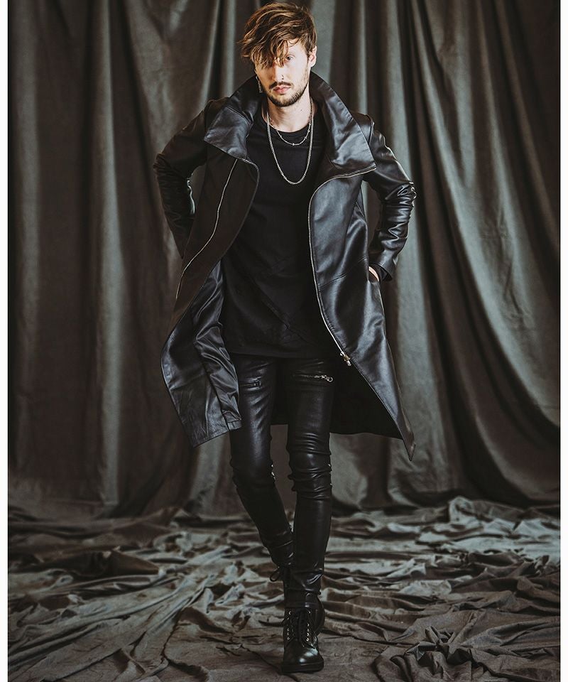 50%OFF【NO ID.(ノーアイディー)】ｼｰﾌﾟﾚｻﾞｰﾊｲｶﾗｰｺｰﾄ(855030-862L