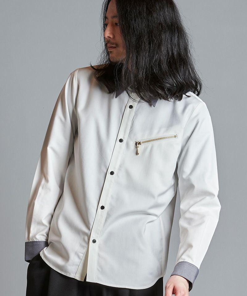 50%OFF【NO ID.(ノーアイディー)】ｸﾚﾘｯｸZIP-SH シャツ(855006-880S