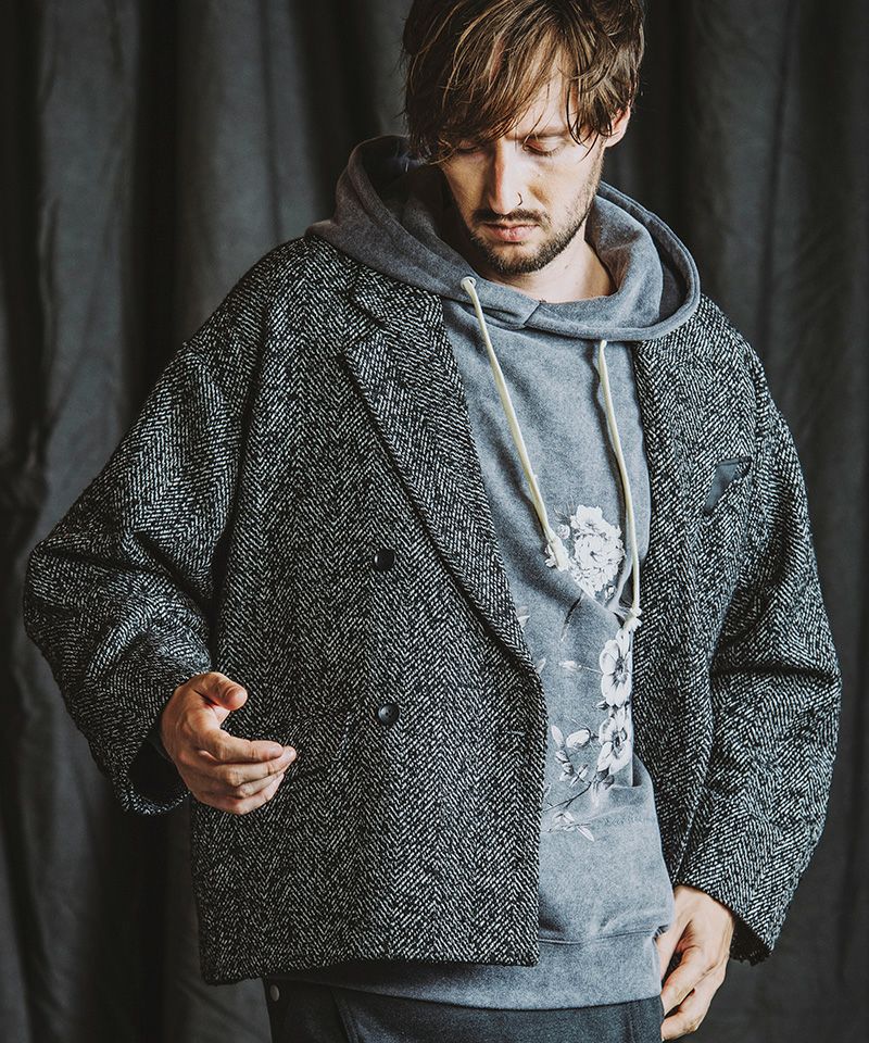 50%OFF【NO ID.(ノーアイディー)】ｵｰﾊﾞｰｻｲｽﾞﾀﾞﾌﾞﾙﾌﾞﾚｽﾄJKT テーラード