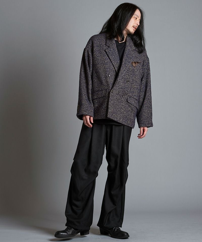 50%OFF【NO ID.(ノーアイディー)】ｵｰﾊﾞｰｻｲｽﾞﾀﾞﾌﾞﾙﾌﾞﾚｽﾄJKT テーラード