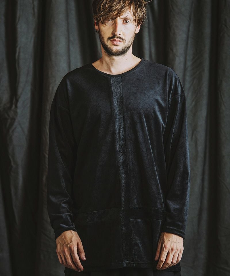 30%OFF【NO ID.(ノーアイディー)】ｲﾝﾊﾞｰﾃｯﾄﾞｸﾛｽBIG-PO カットソー