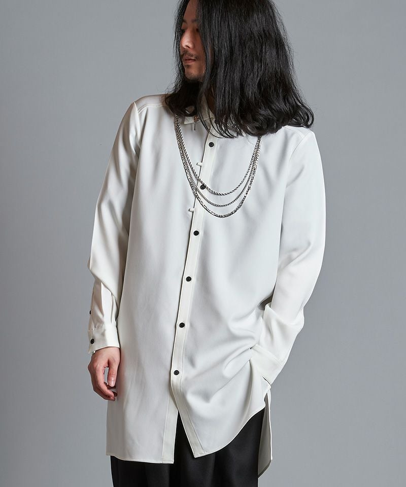 30%OFF【NO ID.(ノーアイディー)】ZIPﾁｪｰﾝﾛﾝｸﾞSH シャツ(455006-895S