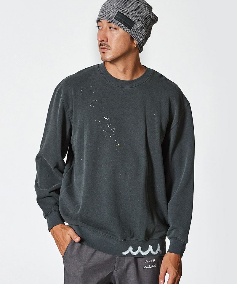 ACANTHUS(アカンサス)】muta Washed Hand Paint Logo Crewneck