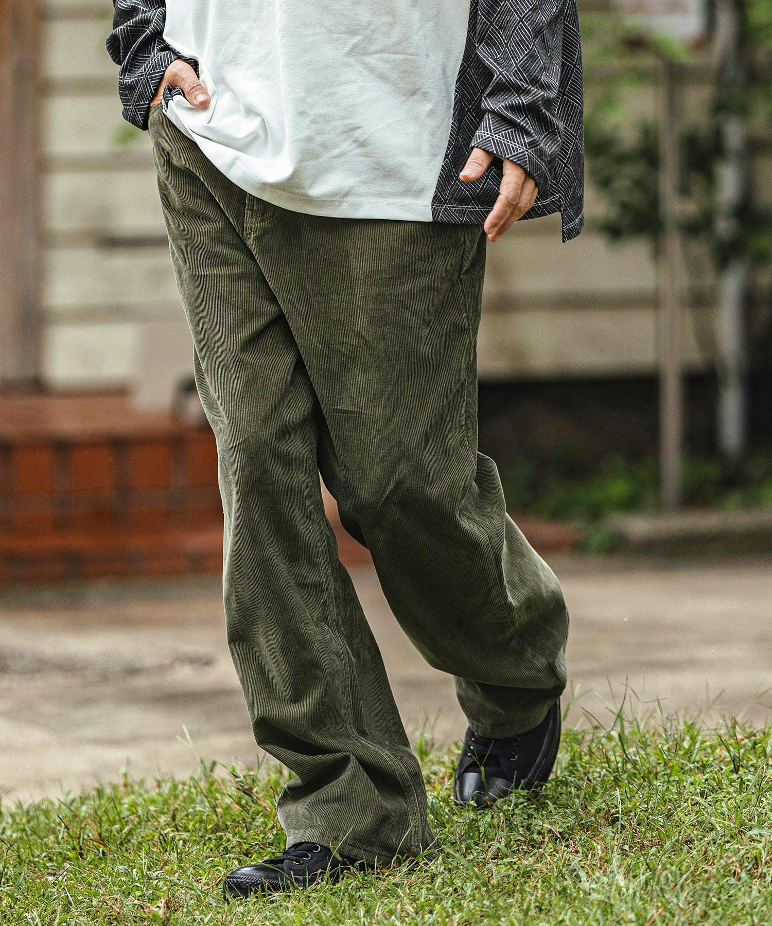 30%OFF【CAMBIO(カンビオ)】Corduroy Wide Straight Pants