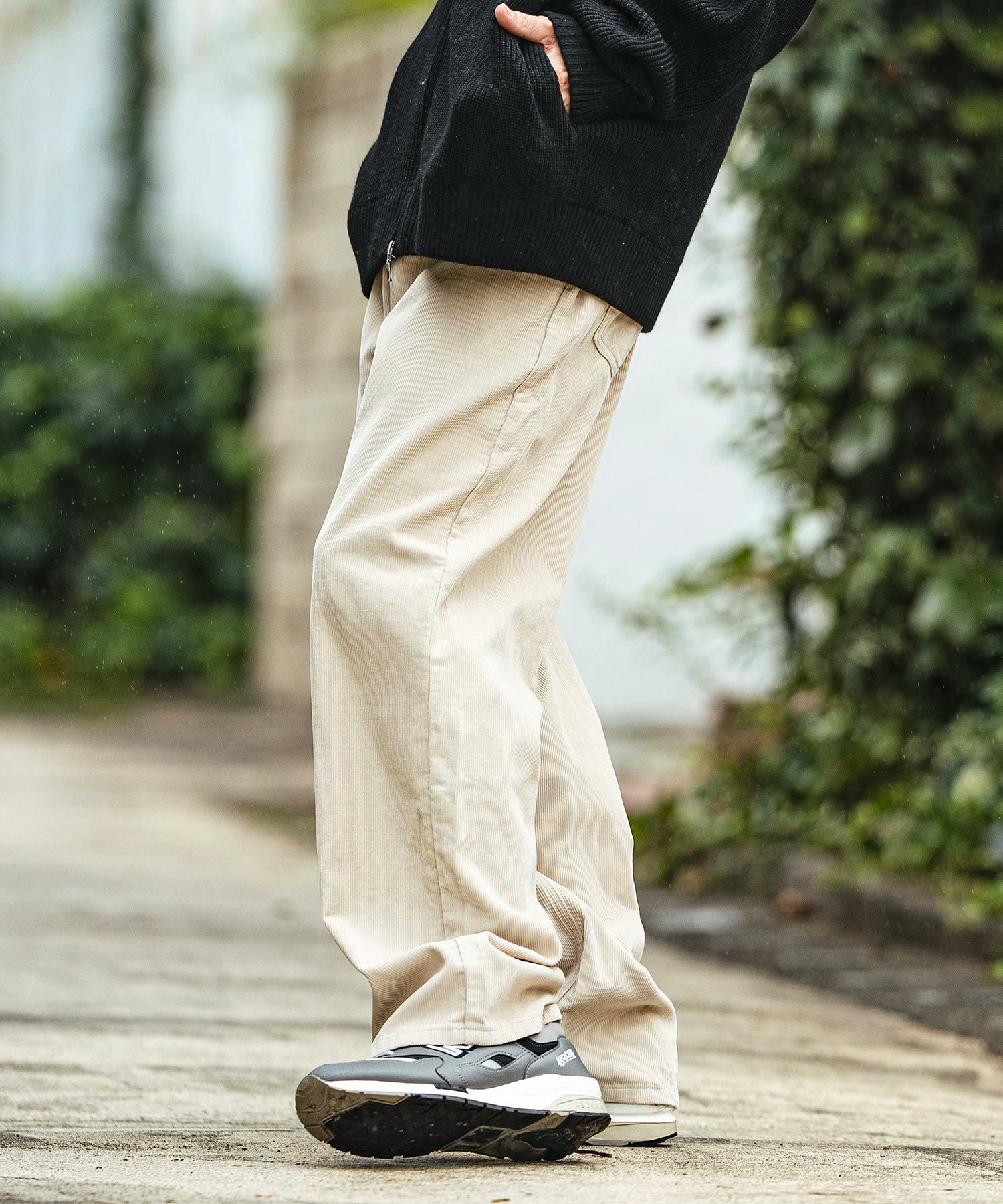 30%OFF【CAMBIO(カンビオ)】Corduroy Wide Straight Pants