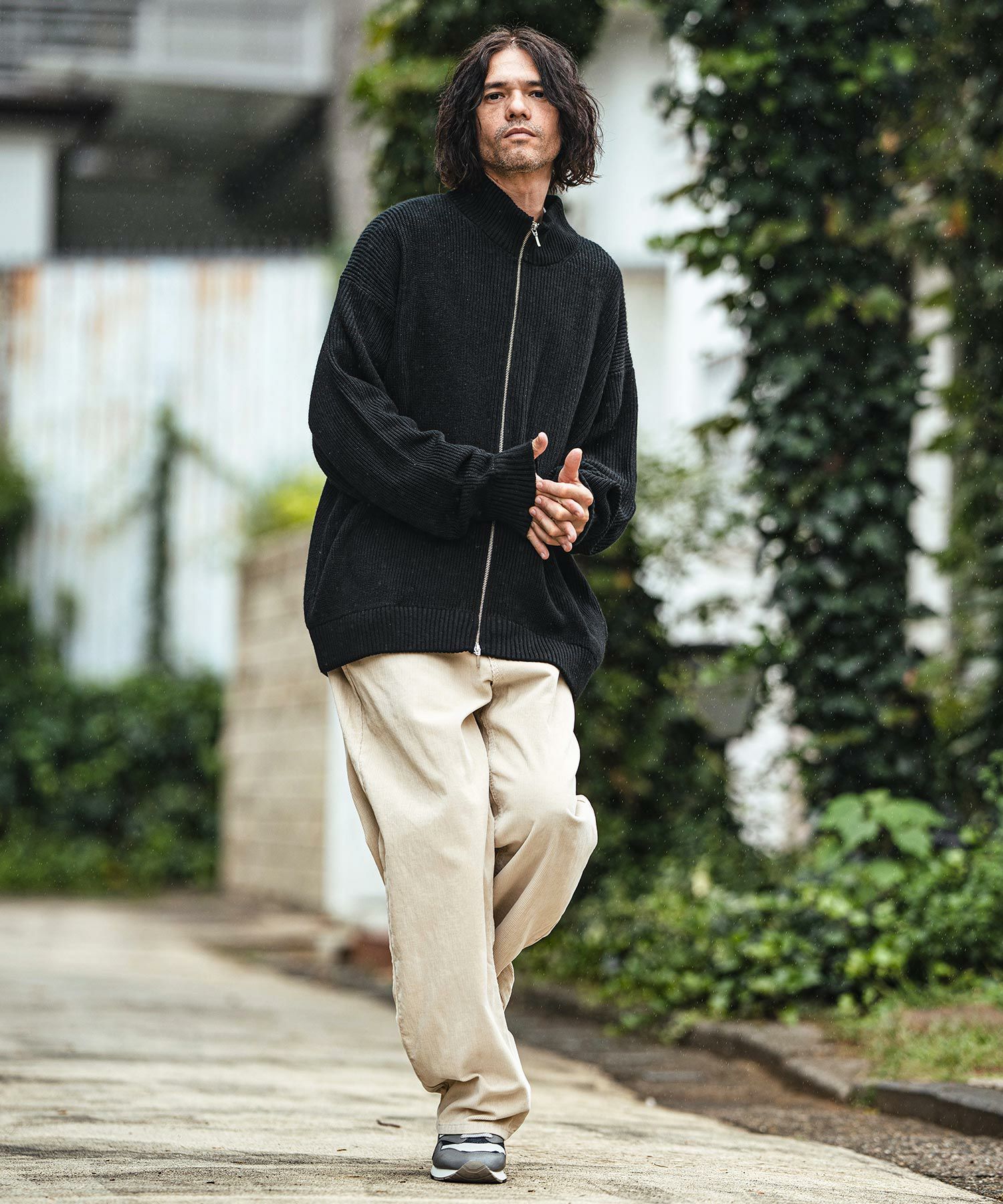 CAMBIO コーデュロイ ストレッチ テーパードパンツ L 黒 50%OFF【CAMBIO(カンビオ)】Vintage Like Stretch Corduroy Wide
