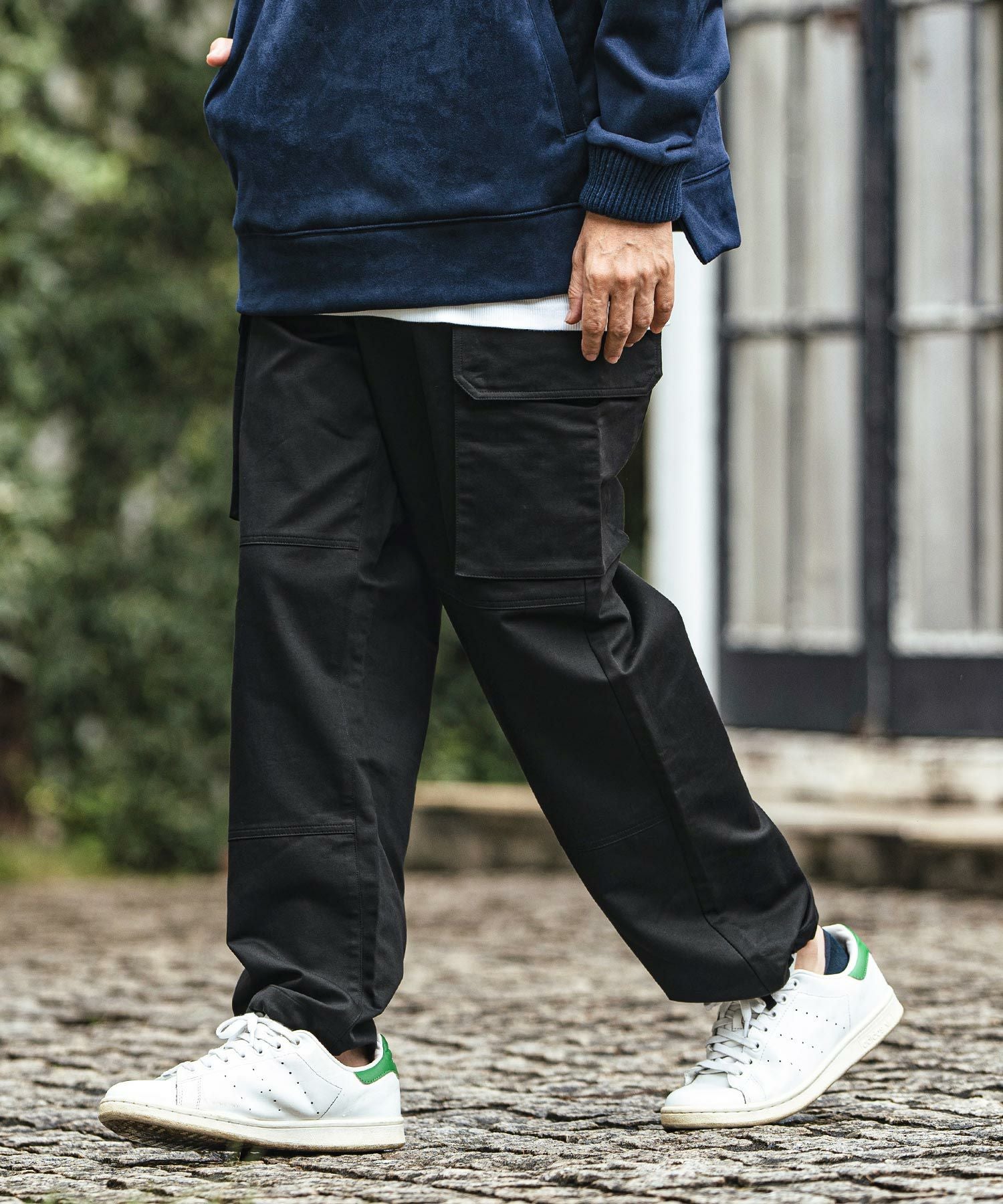 50%OFF【CAMBIO(カンビオ)】Back Satin Wide Straight Cargo Pants