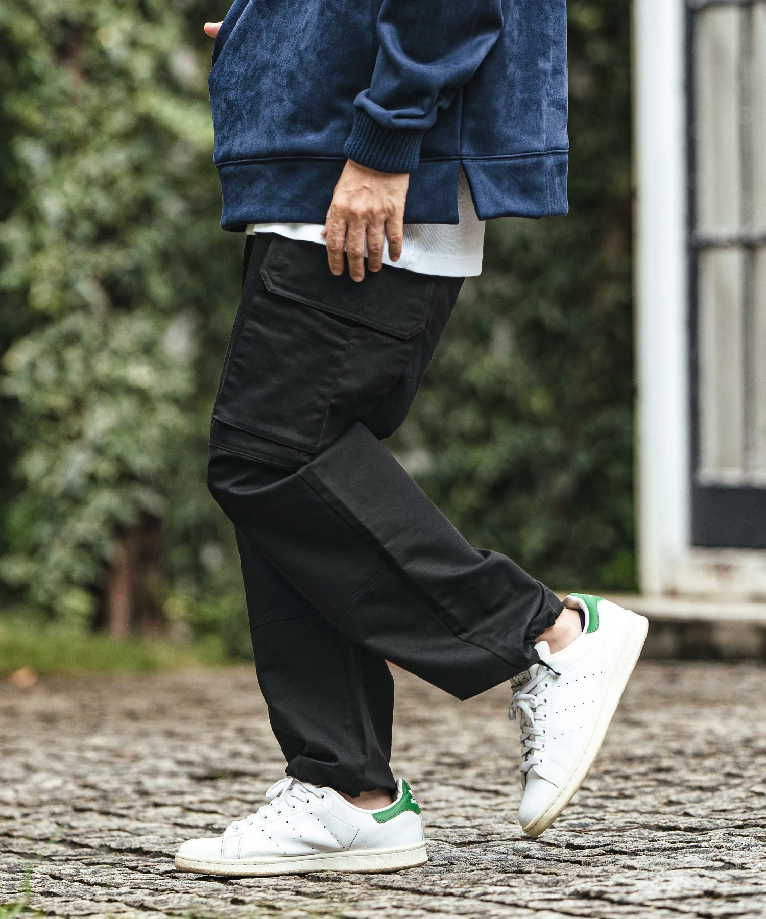 50%OFF【CAMBIO(カンビオ)】Back Satin Wide Straight Cargo Pants