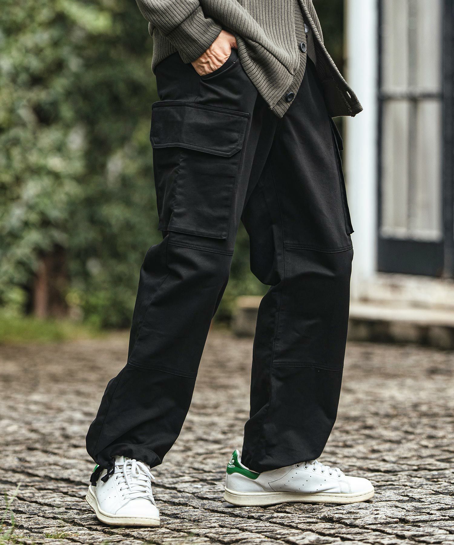 50%OFF【CAMBIO(カンビオ)】Back Satin Wide Straight Cargo Pants