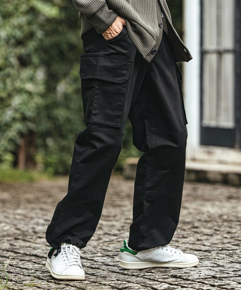 50%OFF【CAMBIO(カンビオ)】Back Satin Wide Straight Cargo Pants