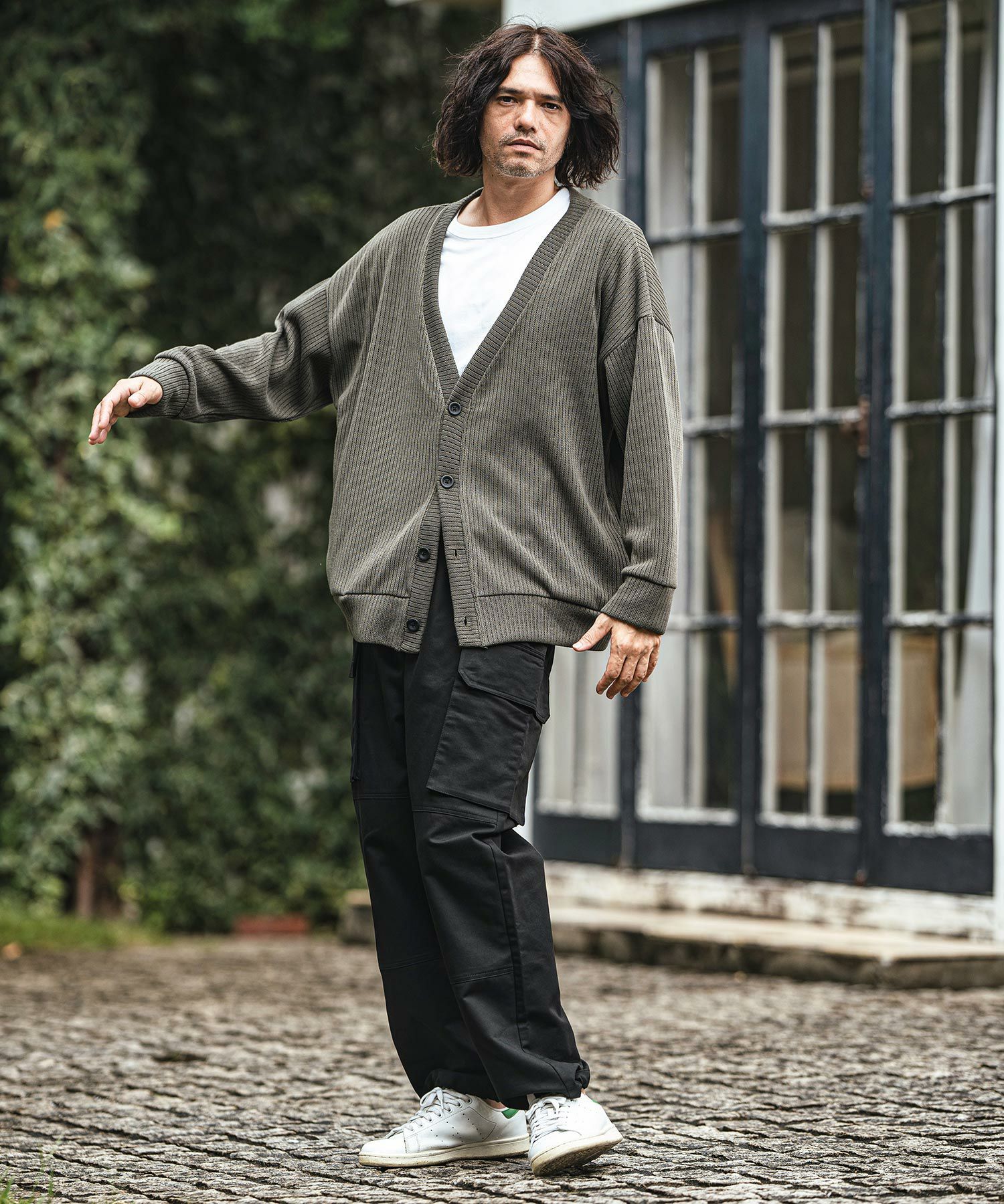 50%OFF【CAMBIO(カンビオ)】Back Satin Wide Straight Cargo Pants