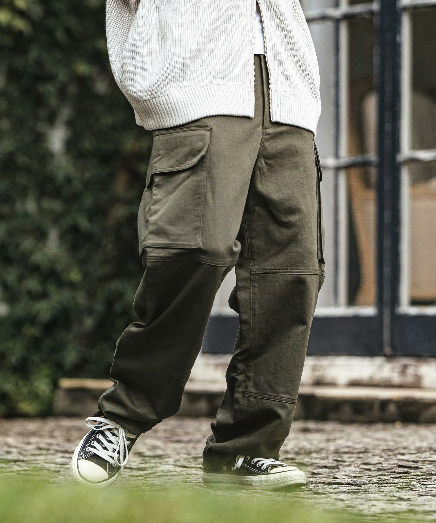 パンツ TENEO ATF CARGO PANTS 50%OFF【CAMBIO(カンビオ)】Back Satin Wide Straight Cargo Pants