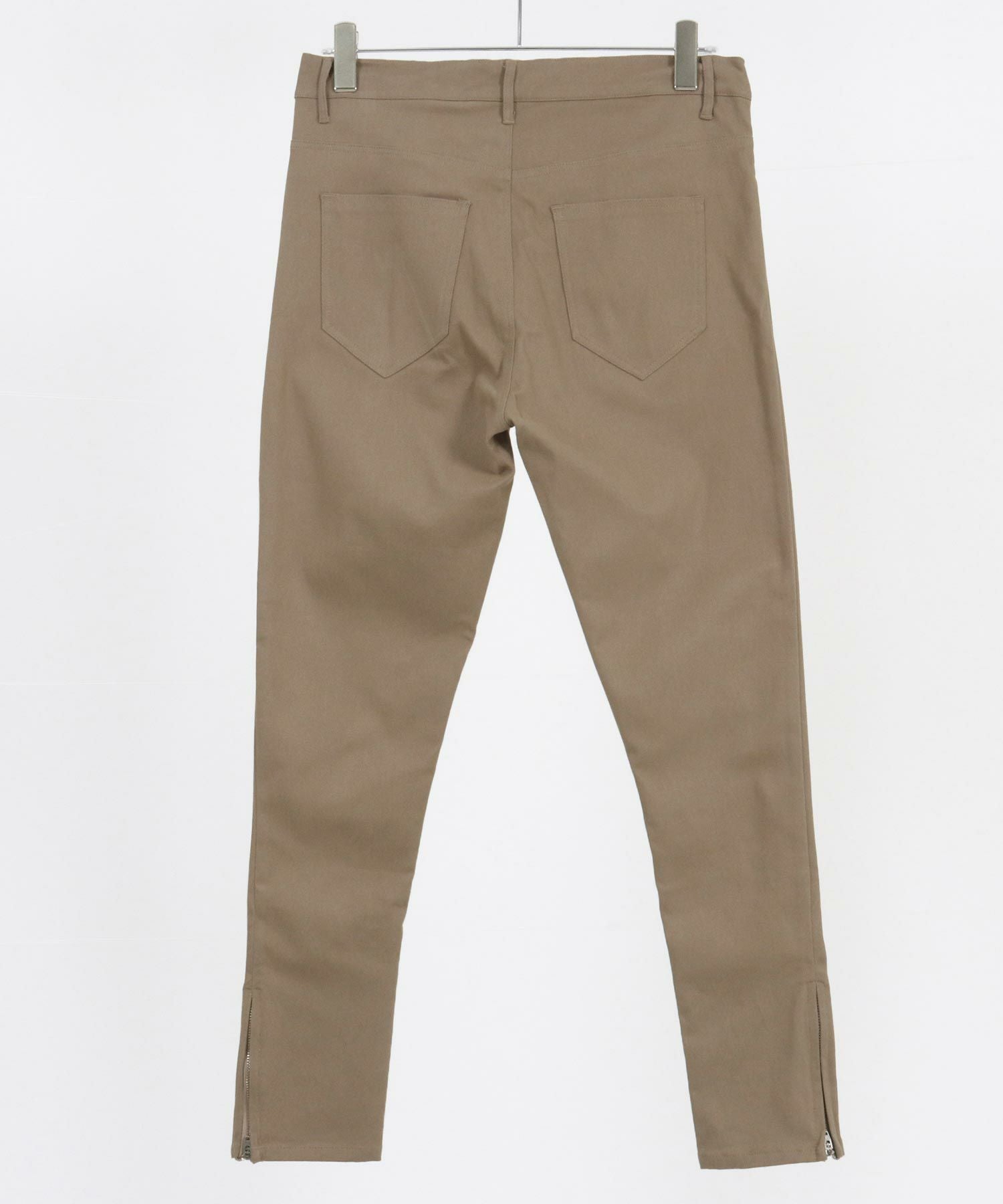 50%OFF【CAMBIO(カンビオ)】ストレッチツイル裾ZIPテーパードパンツ(BP