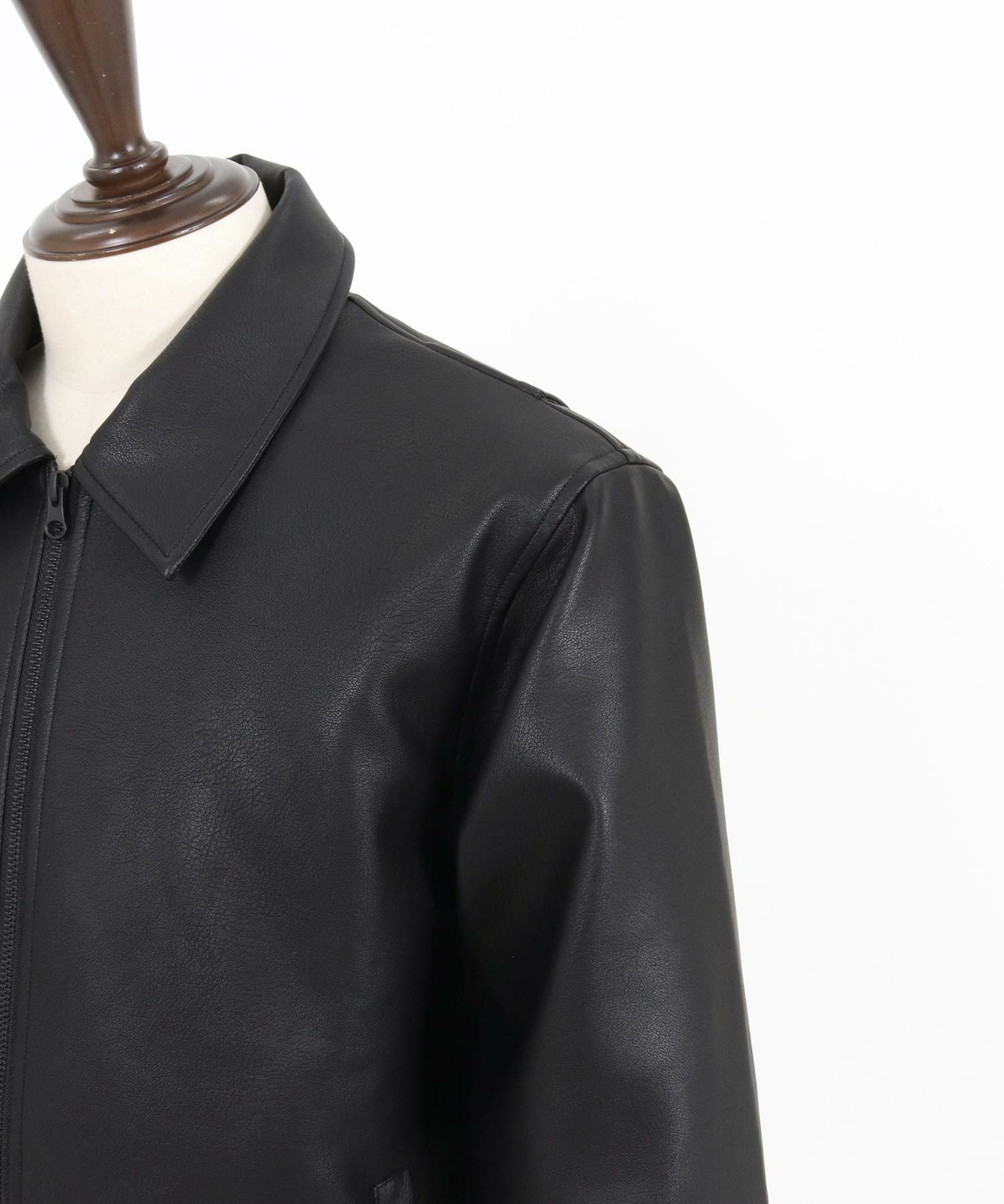 CAMBIO(カンビオ)】Synthetic Leather Zip Up Jacket ジップアップ