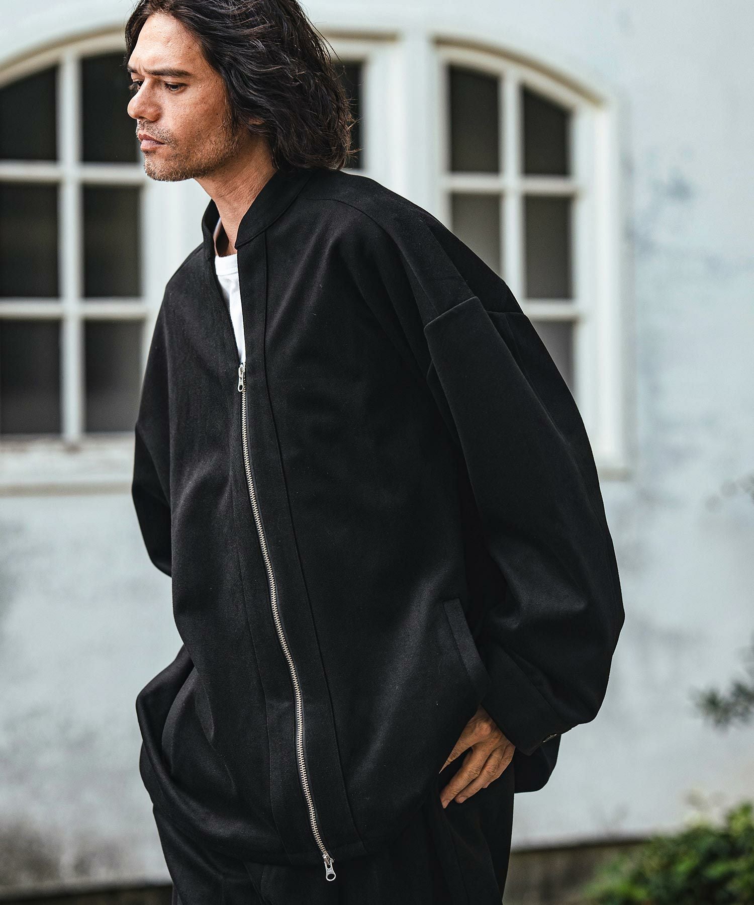 30%OFF【CAMBIO(カンビオ)】 Brushed Span Zipper & Skipper Shirt