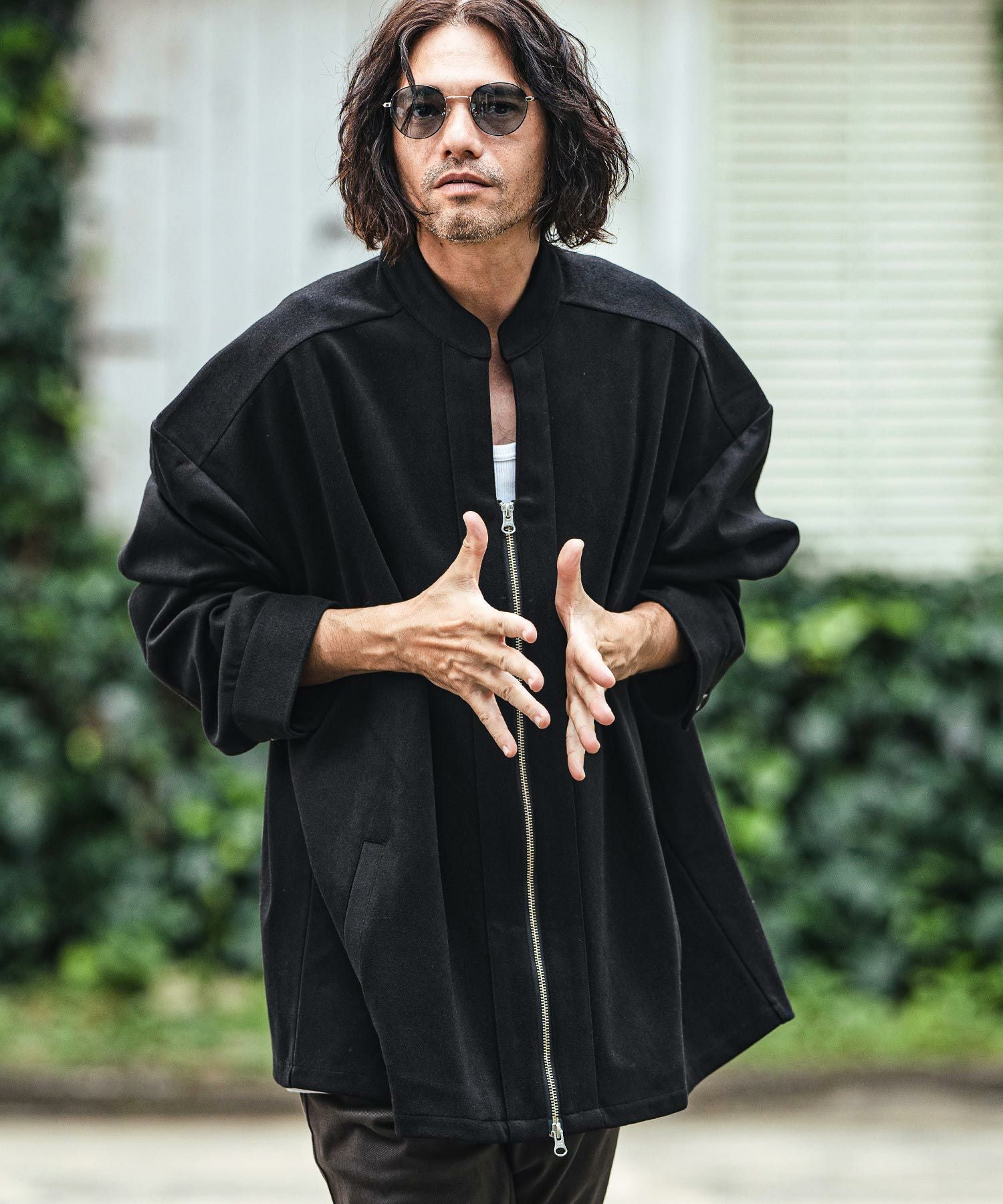 30%OFF【CAMBIO(カンビオ)】 Brushed Span Zipper & Skipper Shirt